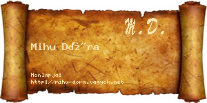 Mihu Dóra névjegykártya